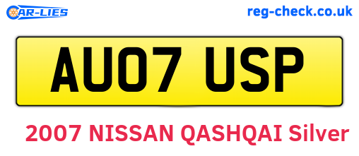 AU07USP are the vehicle registration plates.