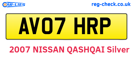 AV07HRP are the vehicle registration plates.