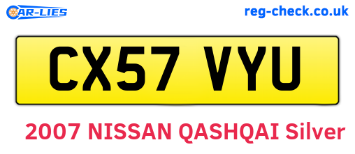 CX57VYU are the vehicle registration plates.