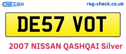 DE57VOT are the vehicle registration plates.