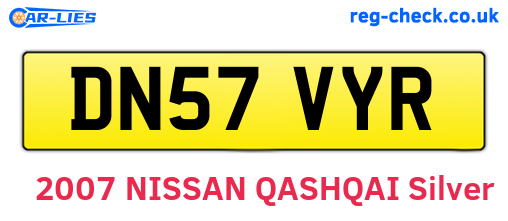 DN57VYR are the vehicle registration plates.