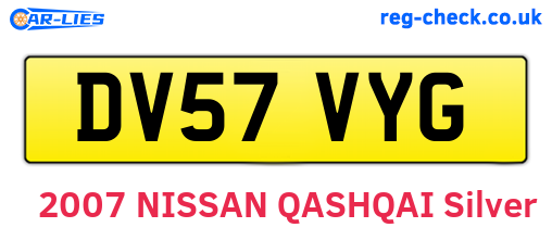 DV57VYG are the vehicle registration plates.