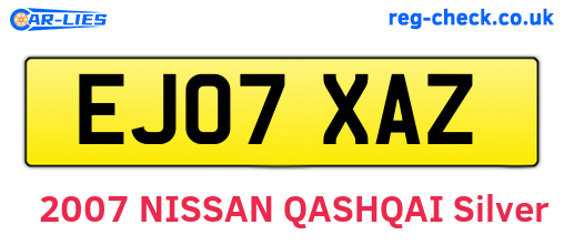 EJ07XAZ are the vehicle registration plates.