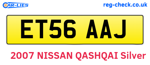 ET56AAJ are the vehicle registration plates.