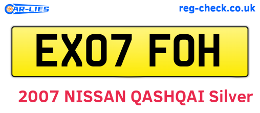 EX07FOH are the vehicle registration plates.