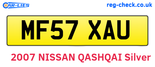 MF57XAU are the vehicle registration plates.