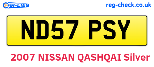 ND57PSY are the vehicle registration plates.