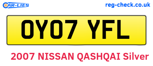 OY07YFL are the vehicle registration plates.