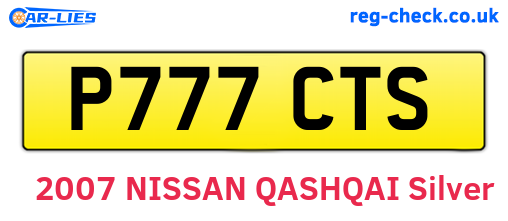 P777CTS are the vehicle registration plates.