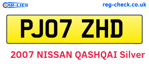 PJ07ZHD are the vehicle registration plates.