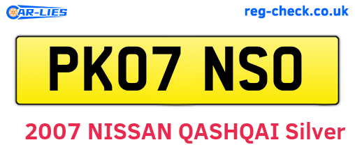 PK07NSO are the vehicle registration plates.
