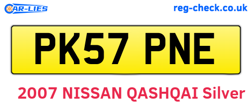 PK57PNE are the vehicle registration plates.