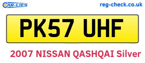 PK57UHF are the vehicle registration plates.