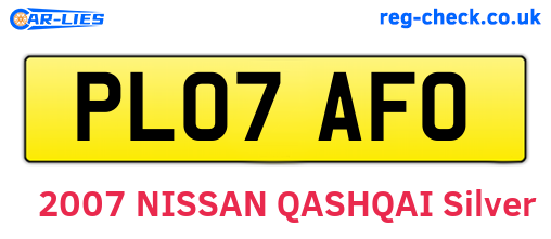 PL07AFO are the vehicle registration plates.
