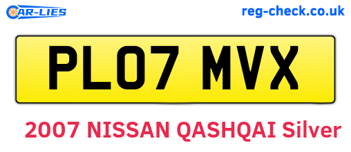 PL07MVX are the vehicle registration plates.