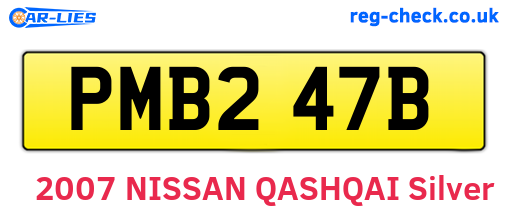 PMB247B are the vehicle registration plates.