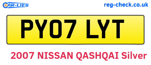 PY07LYT are the vehicle registration plates.