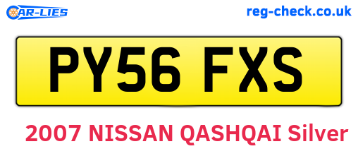 PY56FXS are the vehicle registration plates.