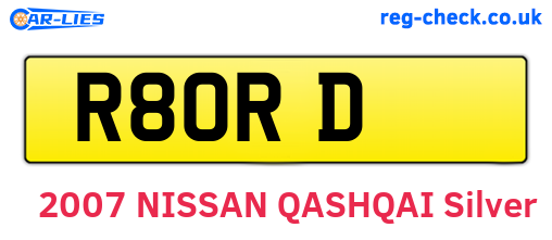 R8ORD are the vehicle registration plates.