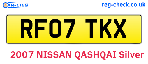 RF07TKX are the vehicle registration plates.