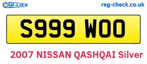 S999WOO are the vehicle registration plates.