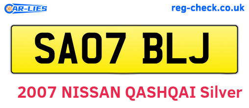 SA07BLJ are the vehicle registration plates.