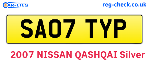SA07TYP are the vehicle registration plates.