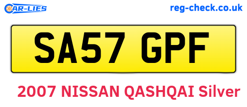SA57GPF are the vehicle registration plates.