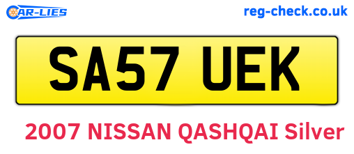 SA57UEK are the vehicle registration plates.