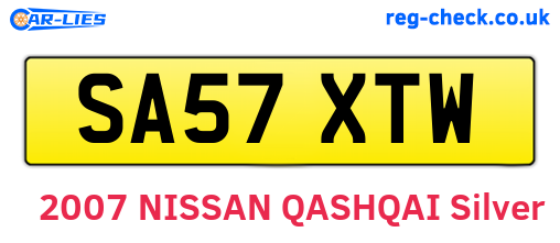 SA57XTW are the vehicle registration plates.