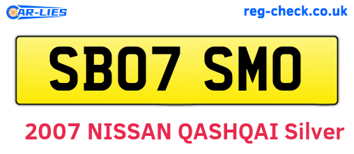 SB07SMO are the vehicle registration plates.