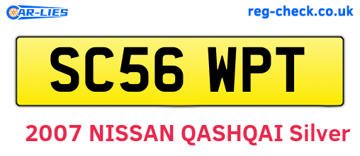 SC56WPT are the vehicle registration plates.