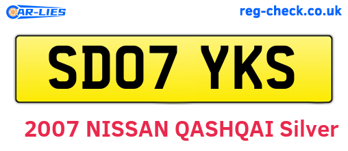 SD07YKS are the vehicle registration plates.