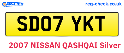 SD07YKT are the vehicle registration plates.