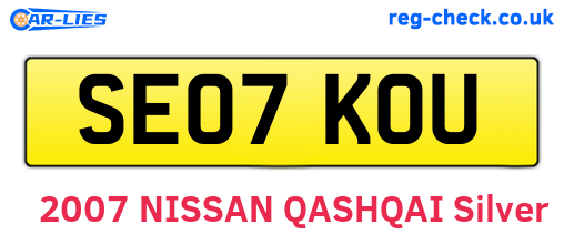 SE07KOU are the vehicle registration plates.