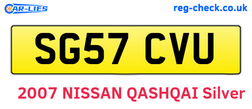 SG57CVU are the vehicle registration plates.