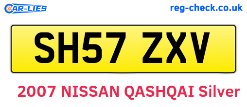 SH57ZXV are the vehicle registration plates.