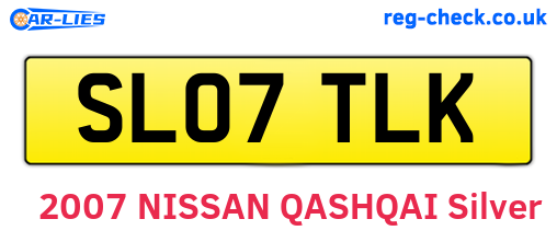 SL07TLK are the vehicle registration plates.