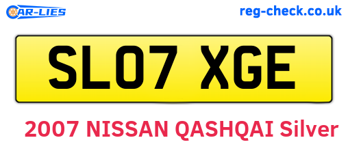 SL07XGE are the vehicle registration plates.