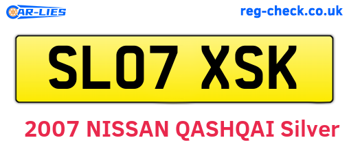 SL07XSK are the vehicle registration plates.