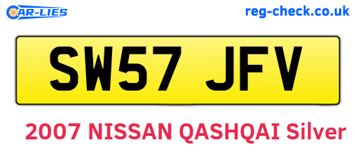 SW57JFV are the vehicle registration plates.