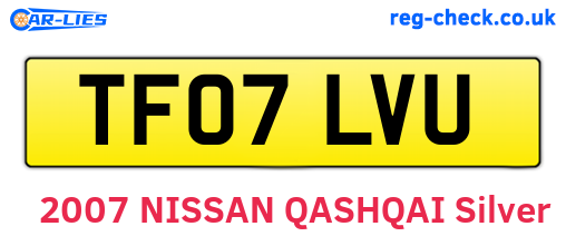 TF07LVU are the vehicle registration plates.