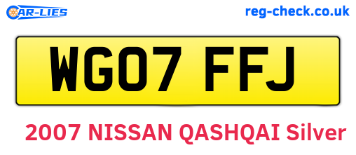 WG07FFJ are the vehicle registration plates.