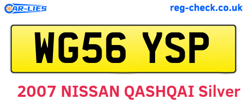 WG56YSP are the vehicle registration plates.