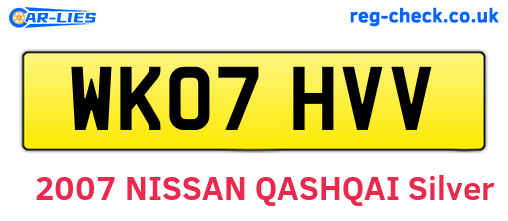 WK07HVV are the vehicle registration plates.