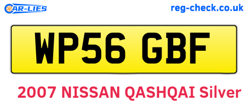 WP56GBF are the vehicle registration plates.