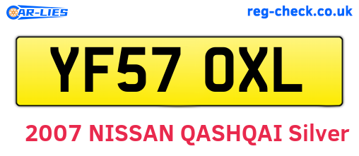 YF57OXL are the vehicle registration plates.
