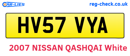 HV57VYA are the vehicle registration plates.