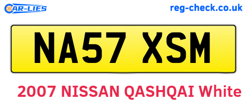 NA57XSM are the vehicle registration plates.