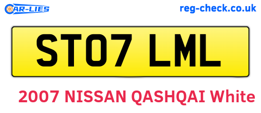 ST07LML are the vehicle registration plates.